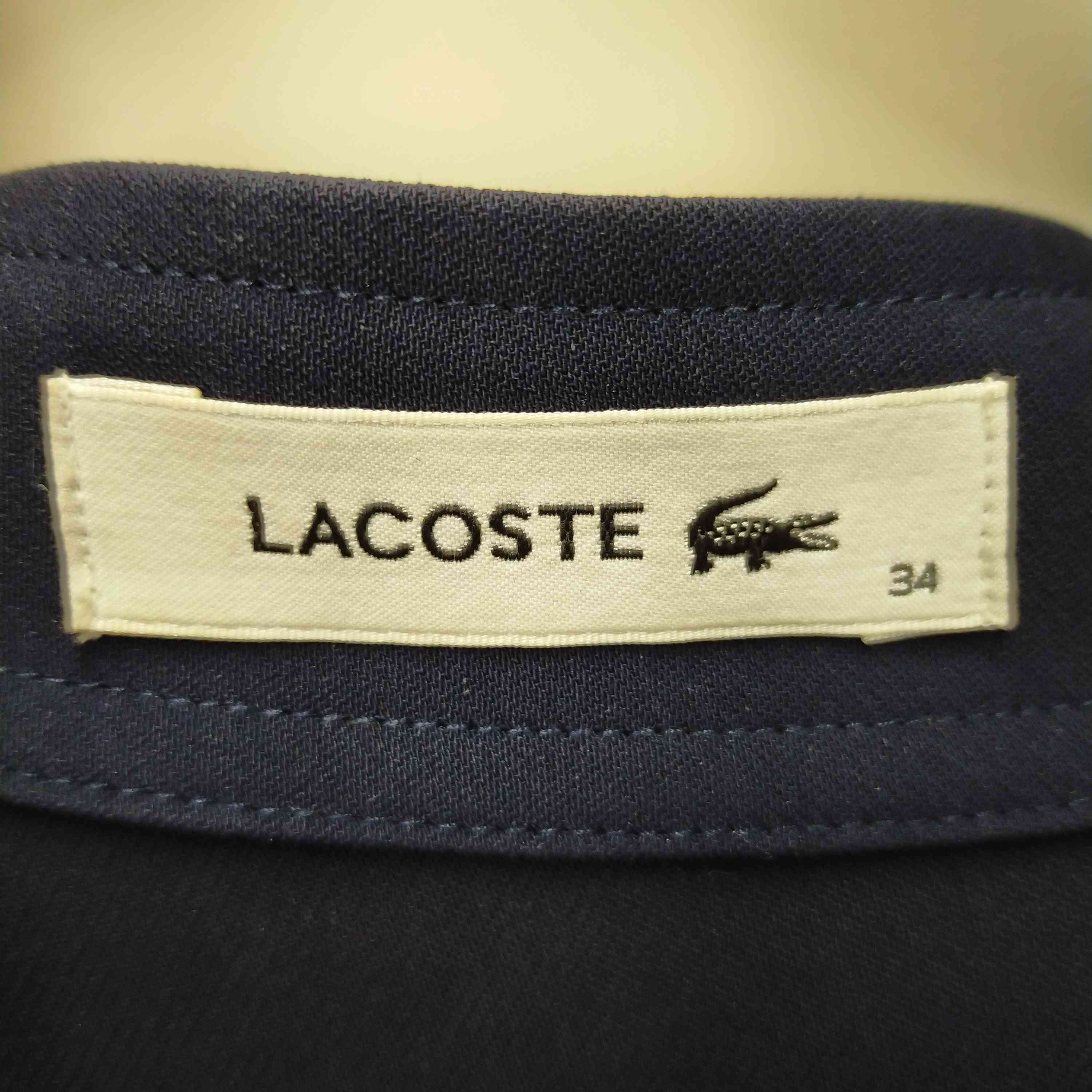 LACOSTE(ラコステ)カラーブロッククレープドレス（七分袖） 【中古 