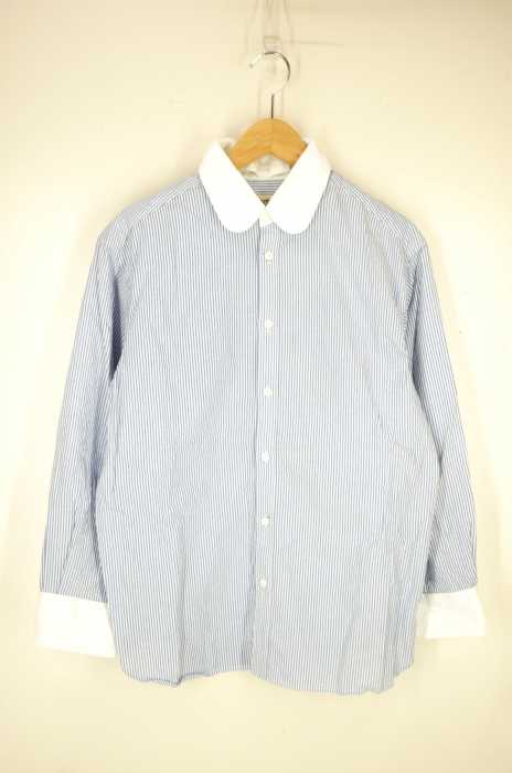 BEAMS BOY（ビームスボーイ） ストライプ柄 スタンドカラー オックスフォード クレリック シャツ レディース トップス