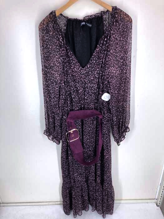 ZARA(ザラ) ベルト付きシアーワンピース レディース ワンピース