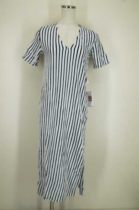 ZARA （ザラ） Vネックストライプカットソーワンピース レディース ワンピース