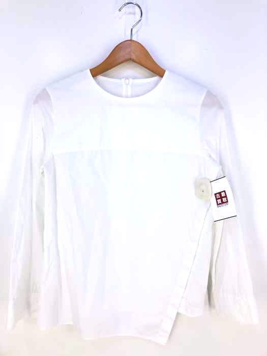 MACPHEE(マカフィー) ノーカラーサイドスリットシャツ レディース トップス