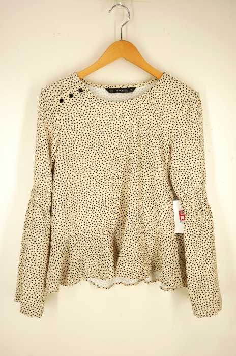 ZARA（ザラ） ドット柄ペプラムトップス レディース トップス