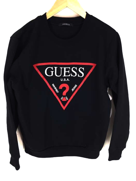 GUESS（ゲス） TRIANGLE LOGO CREW SWEAT メンズ トップス