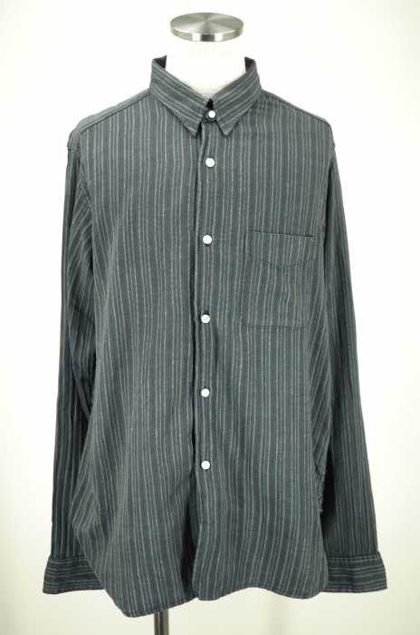 Engineered Garments (エンジニアードガーメンツ) 長袖フロントポケット付きストライプ柄ボタンシャツ メンズ トップス
