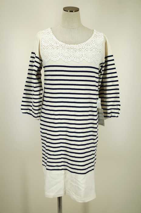 UNITED ARROWS green label relaxing (ユナイテッドアローズグリーンレーベルリラクシング) レースデザインボーダーワンピース レディース ワンピース