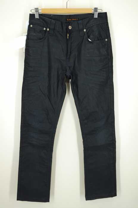 Nudie Jeans(ヌーディージーンズ) THIN FIN BLACK COATED 加工デニムパンツ メンズ パンツ