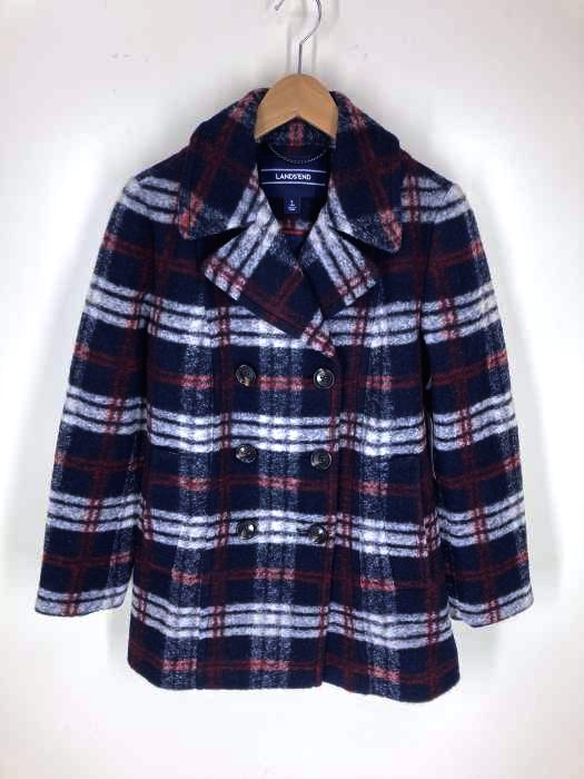 landsend（ランズエンド） ウール チェック ピーコート レディース アウター