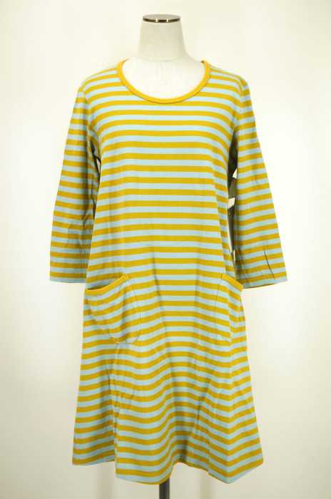 marimekko (マリメッコ) ボーダー柄カットソーフレアチュニック レディース トップス