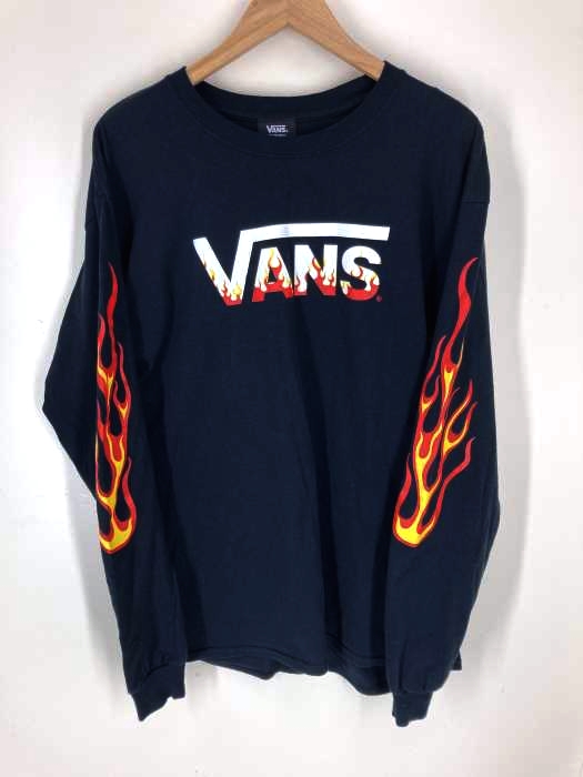 VANS（バンズ） FLAME プリント 長袖 Tシャツ メンズ トップス