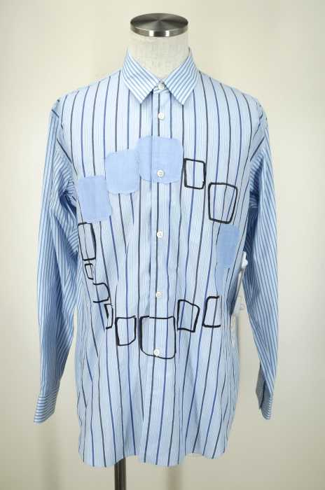 COMME des GARCONS SHIRT （コムデギャルソンシャツ） パッチワークストライプ柄シャツ メンズ トップス