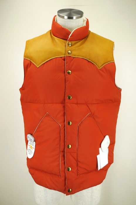 Rocky Mountain FeatherBed （ロッキーマウンテンフェザーベッド） カウレザー切替ダウンベスト メンズ アウター