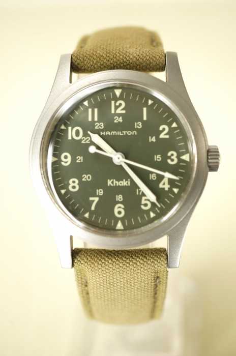 HAMILTON （ハミルトン） 　Khaki　9415A 革綿ベルト メンズ 腕時計