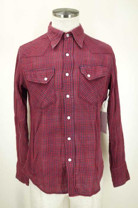 Wrangler×BEAMS （ラングラー×ビームス） ガーゼ素材チェック柄ウエスタンボタンシャツ メンズ トップス