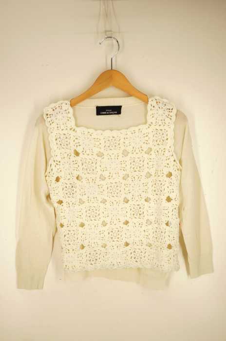 tricot COMME des GARCONS (トリココムデギャルソン) AD2014 レース装飾 スクエアネック ニット レディース トップス