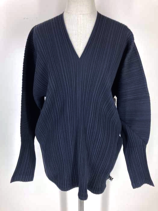 PLEATS PLEASE ISSEY MIYAKE(プリーツプリーズイッセイミヤケ) プリーツ Vネック 長袖 カットソー レディース トップス