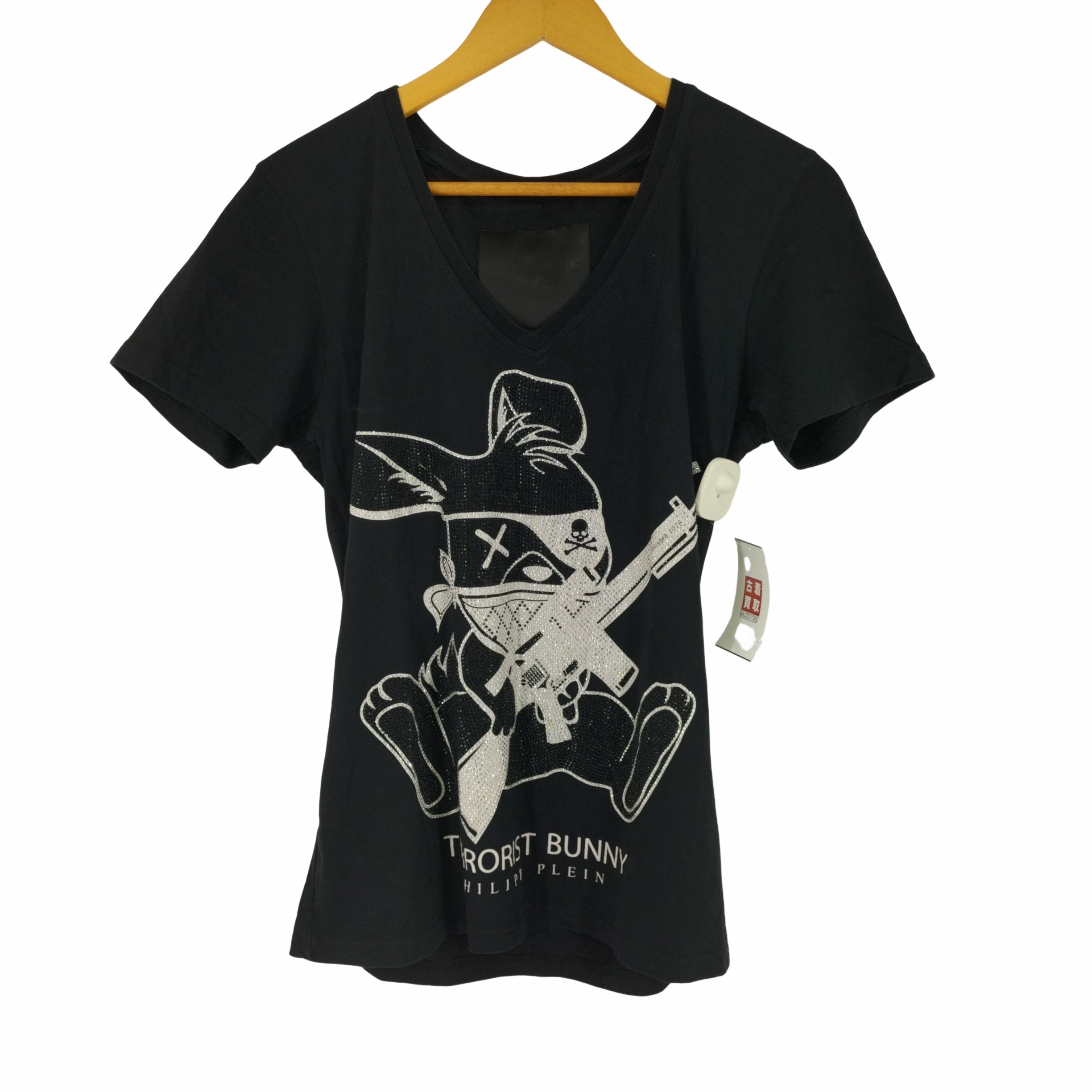 PHILIPP PLEIN(フィリッププレイン)ラインストーン Tシャツ バックロゴ 