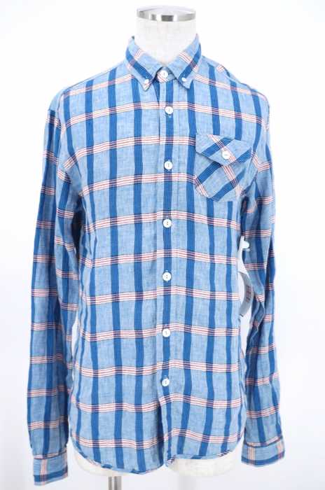 BURKMAN BROS (バークマンブラザーズ) リネンチェック柄シャツ メンズ トップス