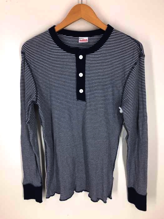 Healthknit(ヘルスニット) ボーダー柄 ヘンリーネックカットソー メンズ トップス