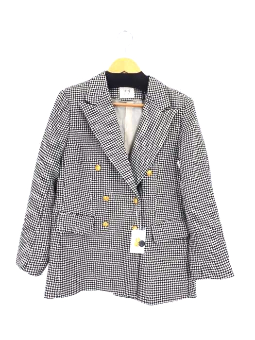 USED古着(ユーズドフルギ) lien pour toi 千鳥格子 金ボタン ダブルテーラードジャケット レディース アウター