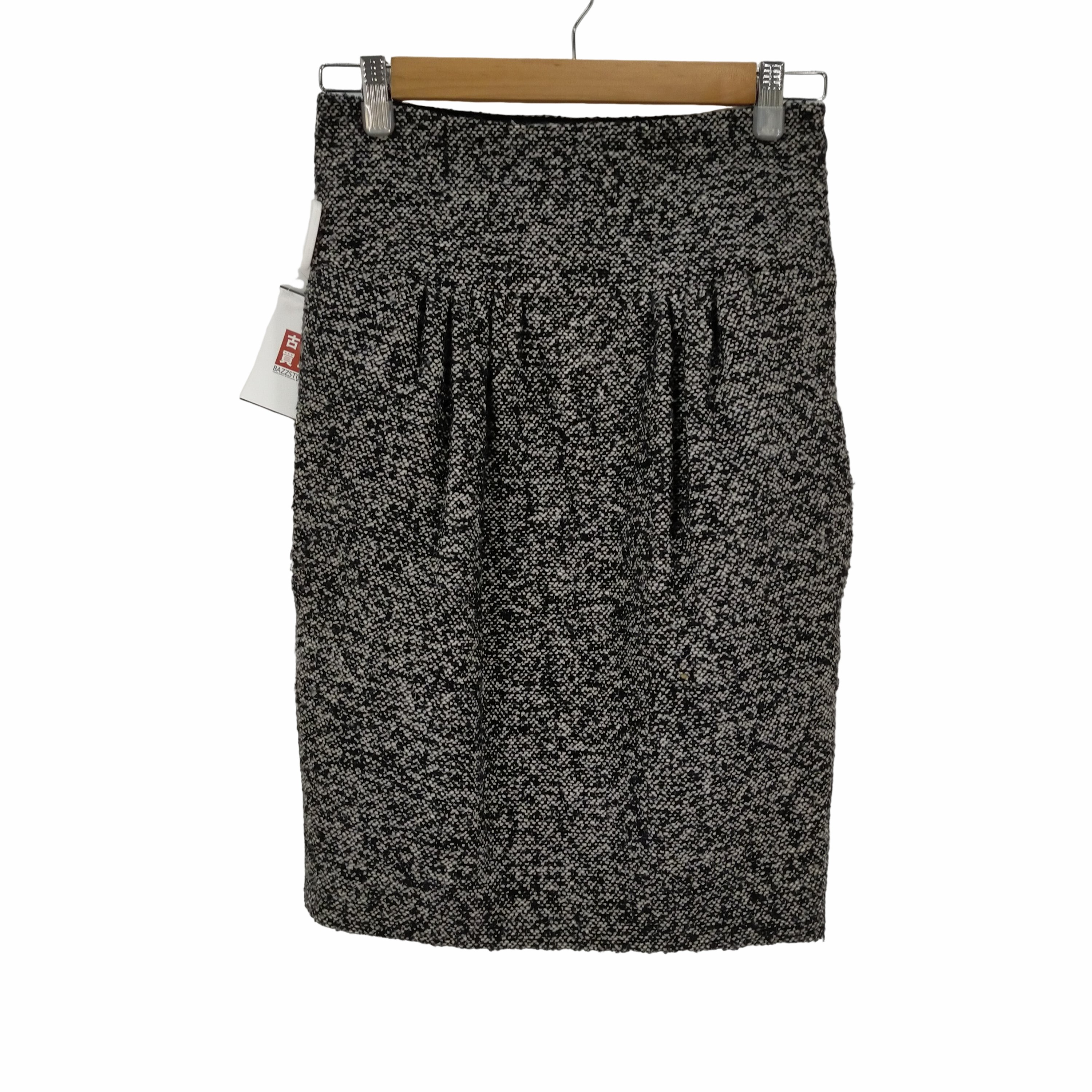 MOSCHINO(モスキーノ)タイトスカート ひざ丈 ウール モヘヤ混 ツイード  