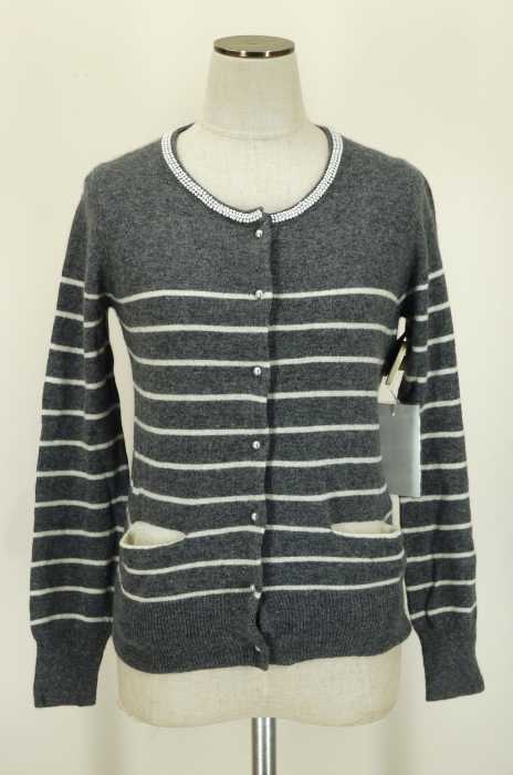 UNITED ARROWS green label relaxing （ユナイテッドアローズグリーンレーベルリラクシング） ビジュー付きボーダーカーディガン レディース トップス