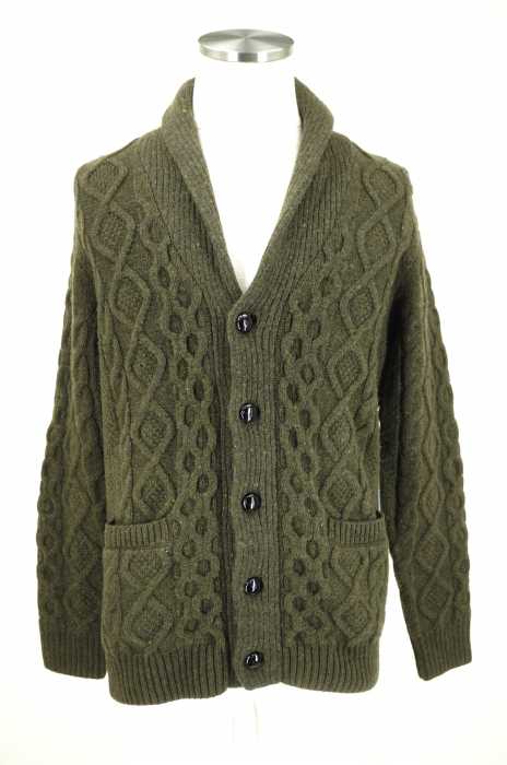 UNITED ARROWS green label relaxing （ユナイテッドアローズグリーンレーベルリラクシング） ウールニットケーブル編みカーディガン メンズ トップス