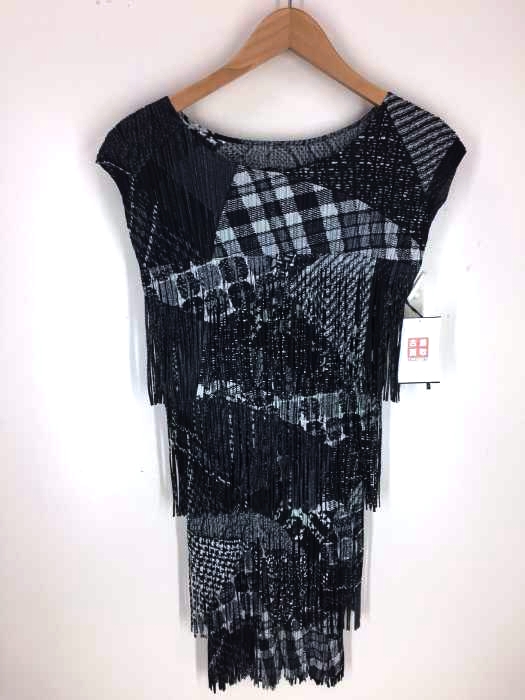 PLEATS PLEASE ISSEY MIYAKE（プリーツプリーズイッセイミヤケ） 総柄 フリンジ ロングカットソー チュニック レディース トップス