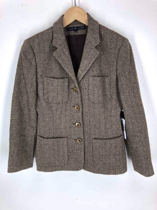 RALPH RL LAUREN（ラルフローレン アールエル） ヘリンボーン 4B テーラード ジャケット レディース アウター