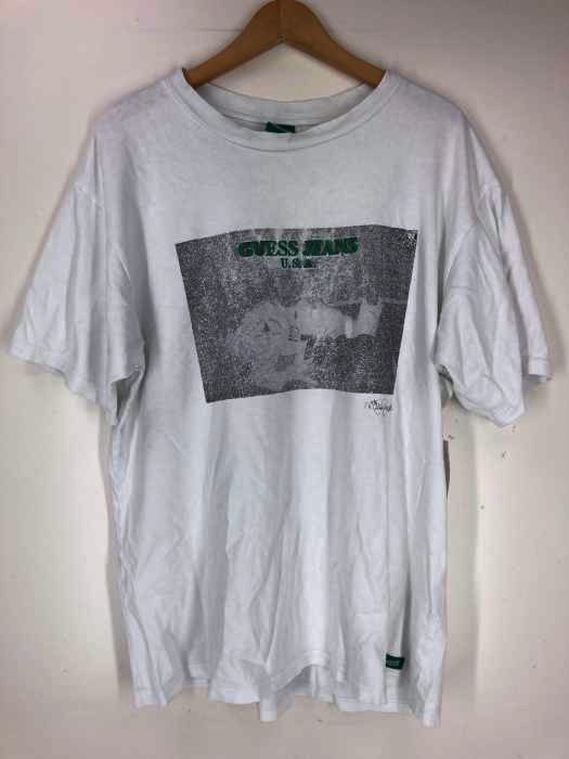 GUESS（ゲス） ロゴ刺繍 クルーネック Tシャツ メンズ トップス