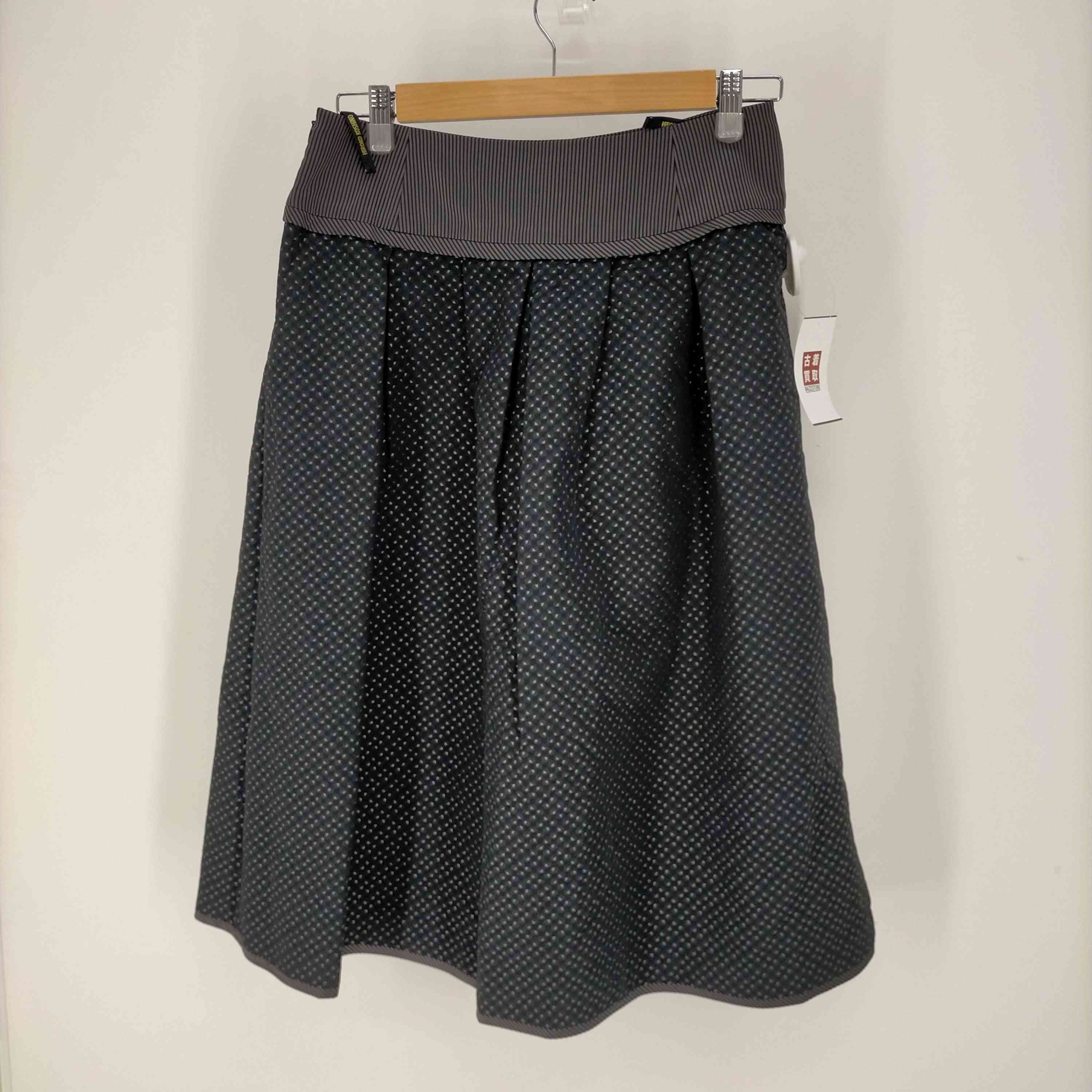 HIROKO KOSHINO(ヒロココシノ)総柄 フレアスカート 【中古】【ブランド  