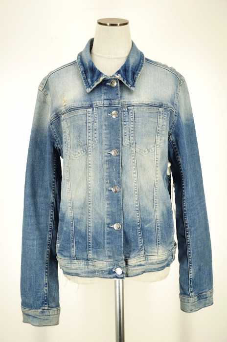 ZARA (ザラ) ストレッチ入ダメージ加工Gジャン ウォッシュ加工 レディース アウター