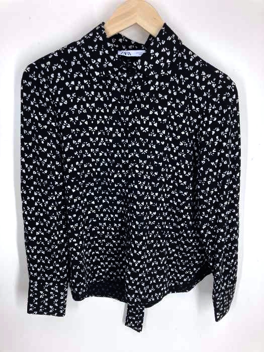 ZARA（ザラ） 花柄 ボウタイ シャツブラウス レディース トップス