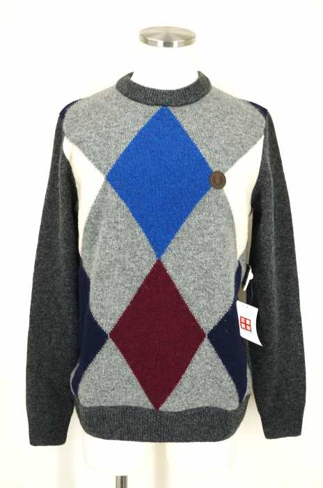 FRED PERRY （フレッドペリー） SHETLAND WOOL ARGYLE CREW NECK SWEATER メンズ トップス