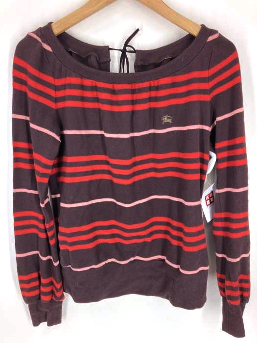 BURBERRY BLUE LABEL（バーバリーブルーレーベル） バックリボン ボートネック ボーダー柄 カットソー レディース トップス