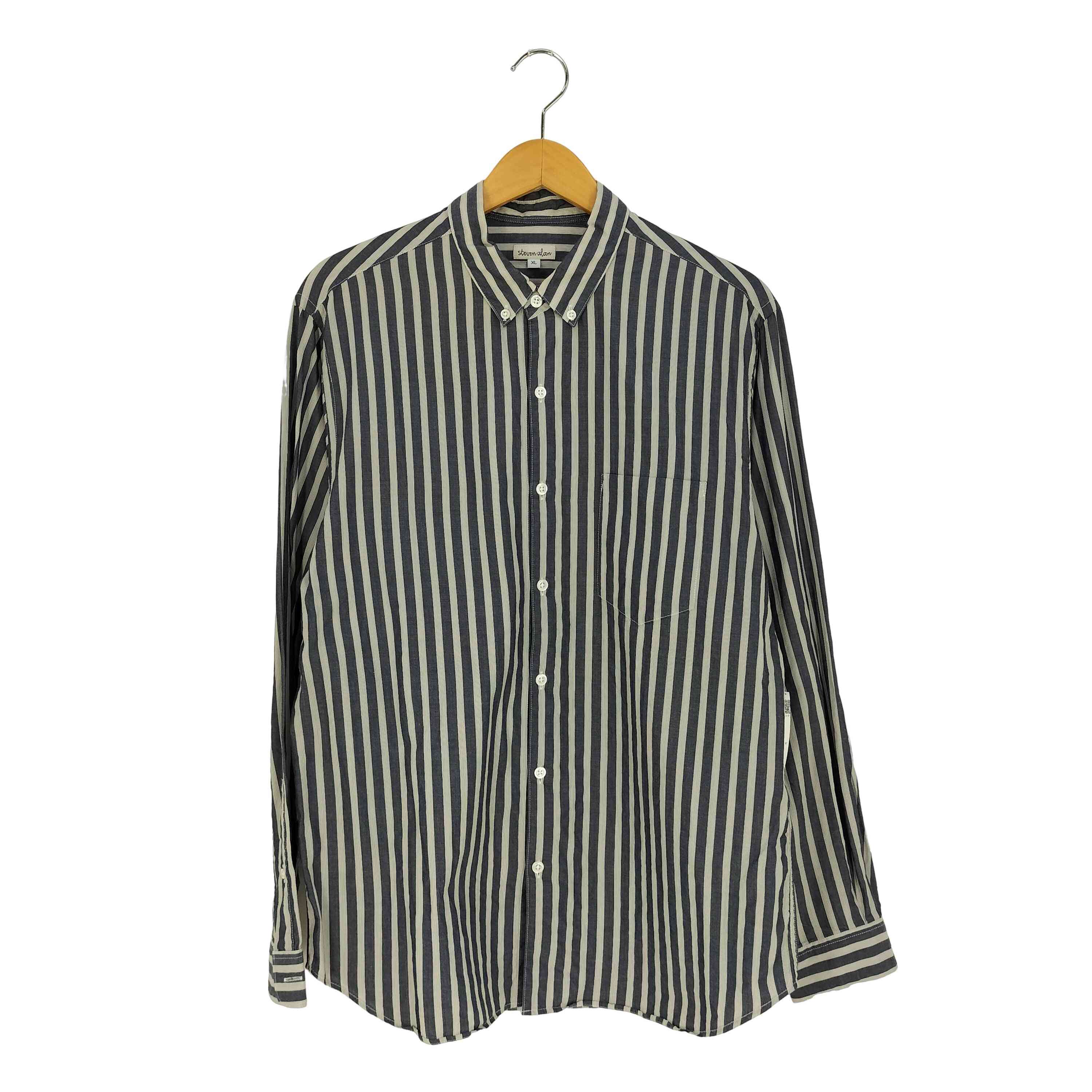 Steven Alan(スティーブンアラン)80/1 TWL STRIPE SHIRT SINGLE NEEDLE 
