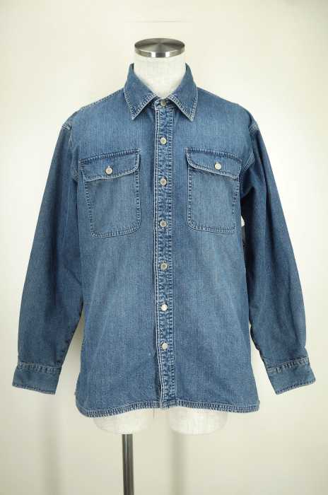 LANDS END （ランズエンド） エルボーパッチデニムシャツジャケット メンズ トップス