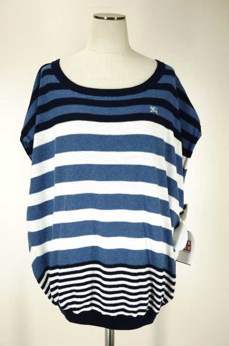 BURBERRY BLUE LABEL (バーバリーブルーレーベル) リネン混マルチボーダーニットトップス レディース トップス
