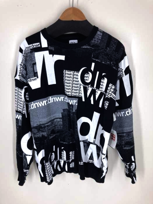ZARA（ザラ） 総柄 クルーネック プルオーバー ニット メンズ トップス