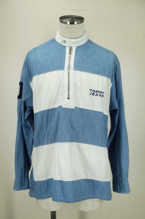 tommy jeans （トミージーンズ） バンドカラープルオーバーシャツ メンズ トップス