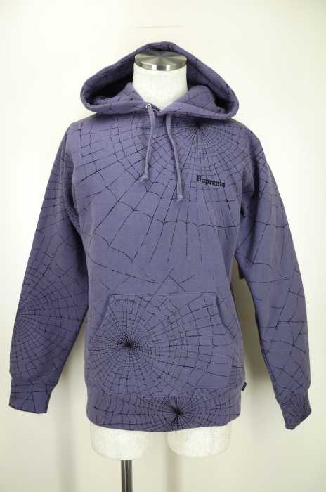 ブ*ル様 Supreme Spider Web Hoodie パープル　パーカー Supreme Spider Web Hoodie パープルパーカー