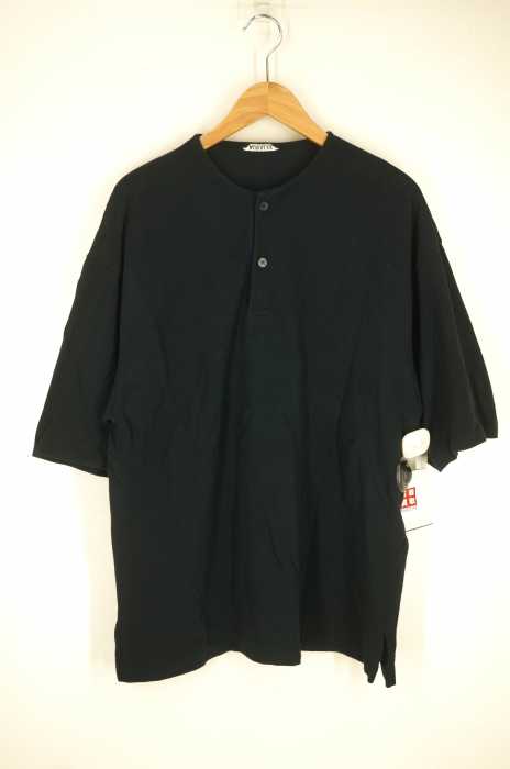 AURALEE （オーラリー） Super Soft Pique Henley Neck メンズ トップス