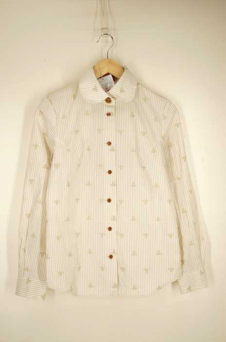 Vivienne Westwood RED LABEL （ヴィヴィアンウエストウッドレッドレーベル） ストライプ オーブ総柄 ボタンシャツ レディース トップス