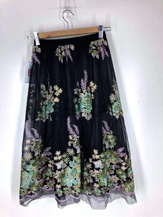 ZARA(ザラ) チュールシアーフラワー刺繍スカート レディース スカート