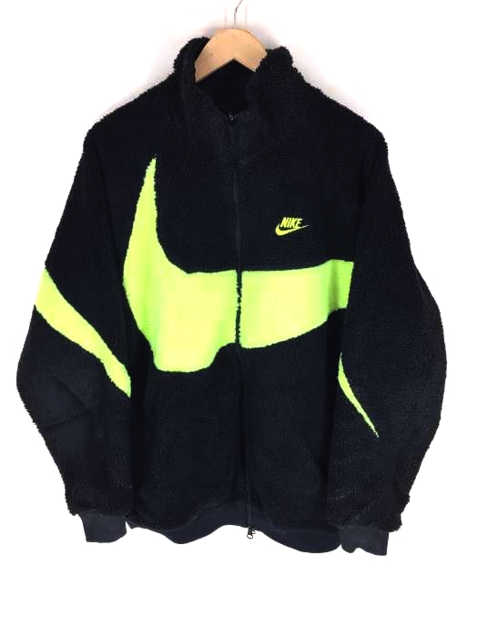 NIKE(ナイキ) Big Swoosh Boa Jacket Black Volt リバーシブルボアジャケット メンズ アウター