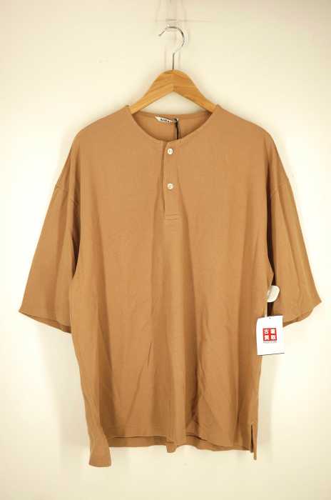 AURALEE （オーラリー） Super Soft Pique Henley Neck メンズ トップス