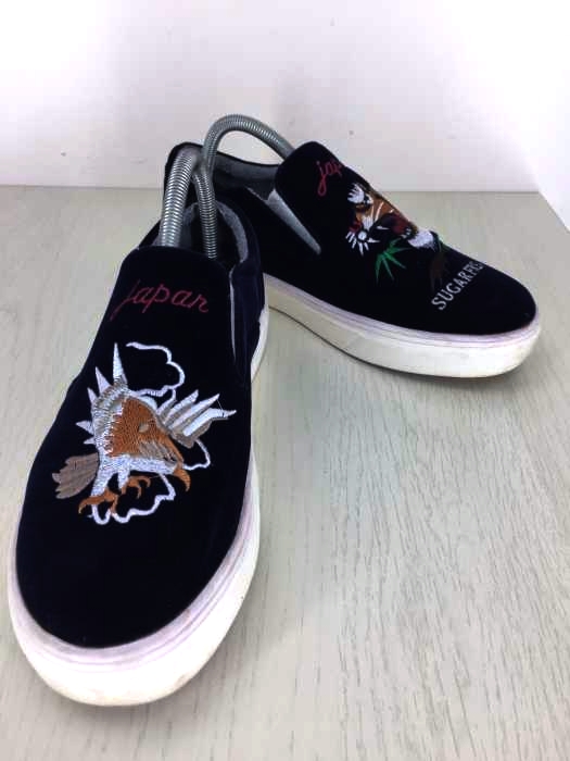 SUGER FREAK FOOTWEAR（シュガーフリークフットウエア） 刺繍 ベロア スリッポン メンズ シューズ