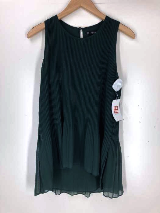 ZARA BASIC COLLECTION(ザラベーシックコレクション) プリーツ レイヤード シフォン ノースリーブブラウス レディース トップス