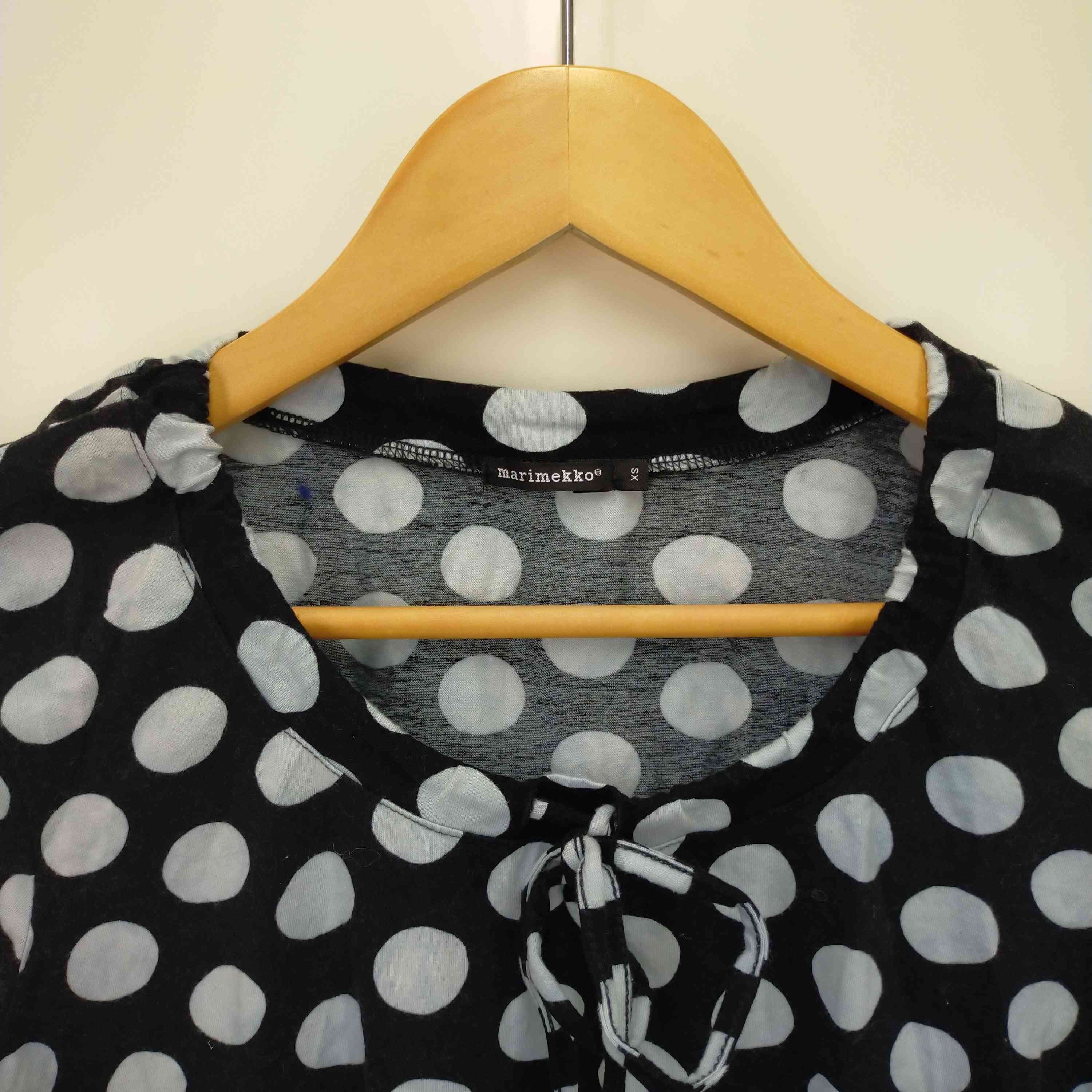 marimekko(マリメッコ)ドット柄七分袖カットソー 【中古】【ブランド 
