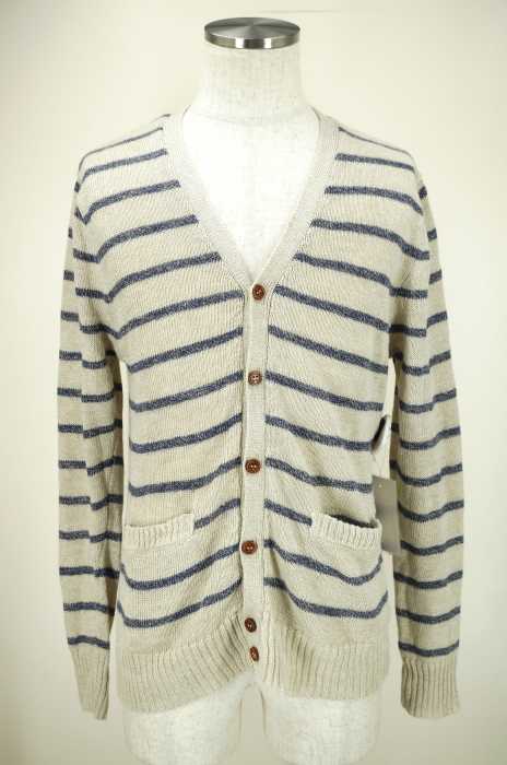 PINCPONC (ピンクポンク) ボーダーリネンカーディガン メンズ トップス