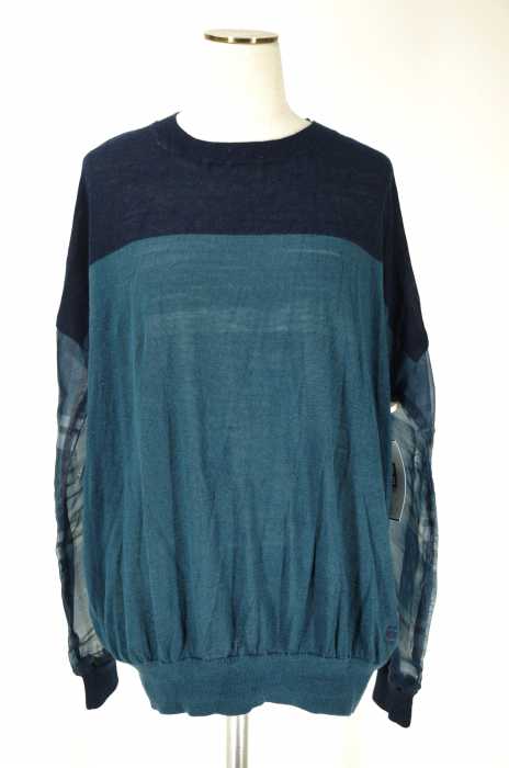 G-STAR RAW （ジースターロー） チェック柄袖シースルーカシミヤ混ニットカットソー レディース トップス